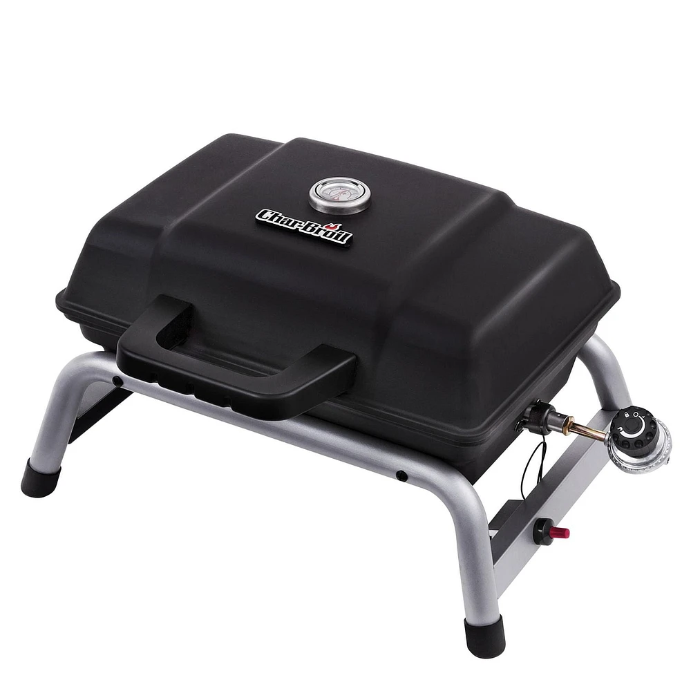 1-Burner Portable Propane Gas Grill in Black