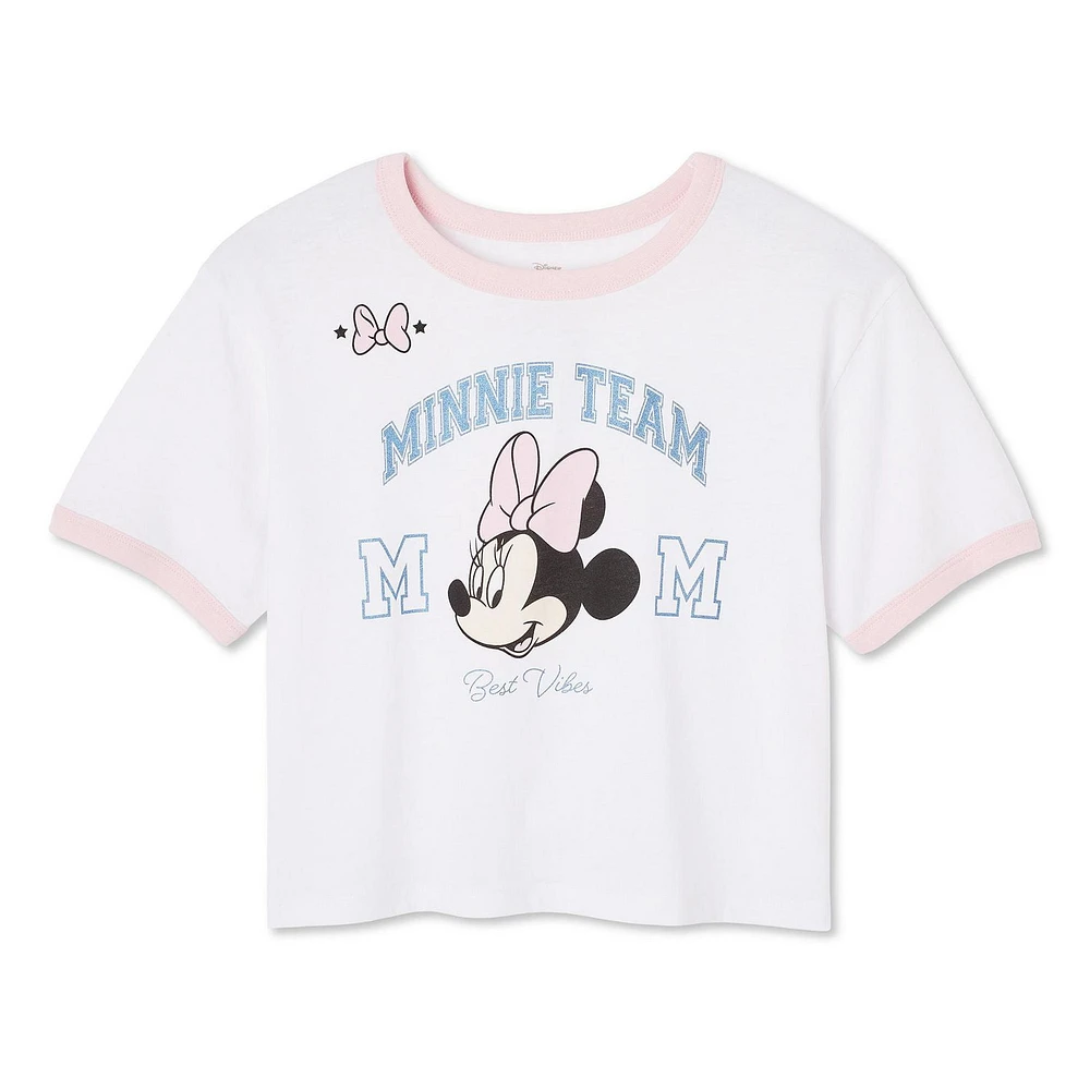 Disney Girls' Minnie Mouse Ringer Tee, Sizes XS-XL