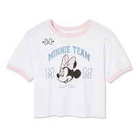 Disney Girls' Minnie Mouse Ringer Tee, Sizes XS-XL