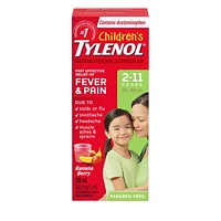 Tylenol Médicament pour enfants 2-11 ans; soulage fièvre et douleur, suspension orale d’acétaminophène à 160 mg/5 ml, banane et fraise 100 ml