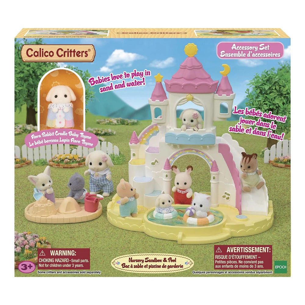 Calico Critters Nursery Sandbox & Pool, Dollhouse Playset with Figure