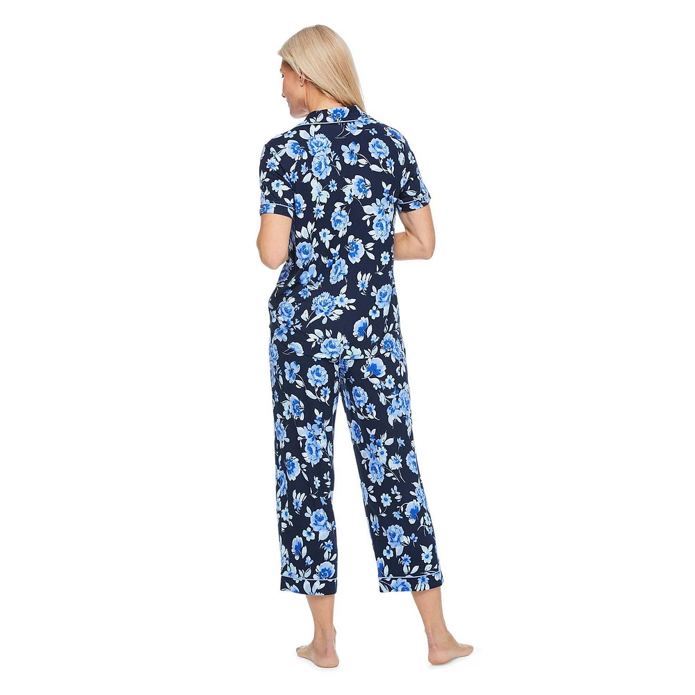 Pyjama 2 pièces avec haut à col cranté Iyla pour femmes Tailles TP–TTG