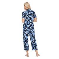 Pyjama 2 pièces avec haut à col cranté Iyla pour femmes Tailles TP–TTG