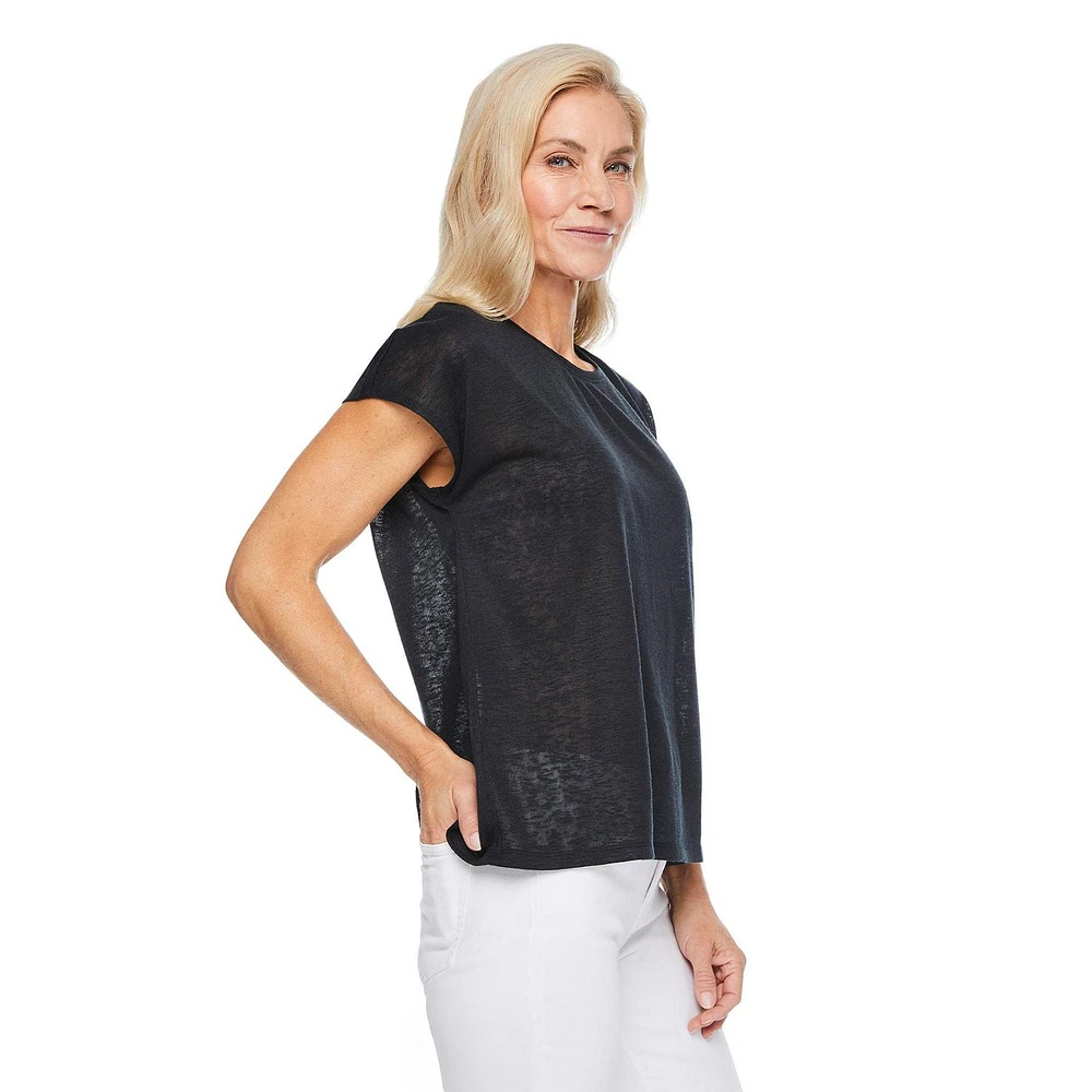 T-shirt avec boutons dans le dos Iyla pour femmes
