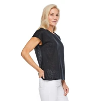 T-shirt avec boutons dans le dos Iyla pour femmes