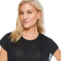 T-shirt avec boutons dans le dos Iyla pour femmes