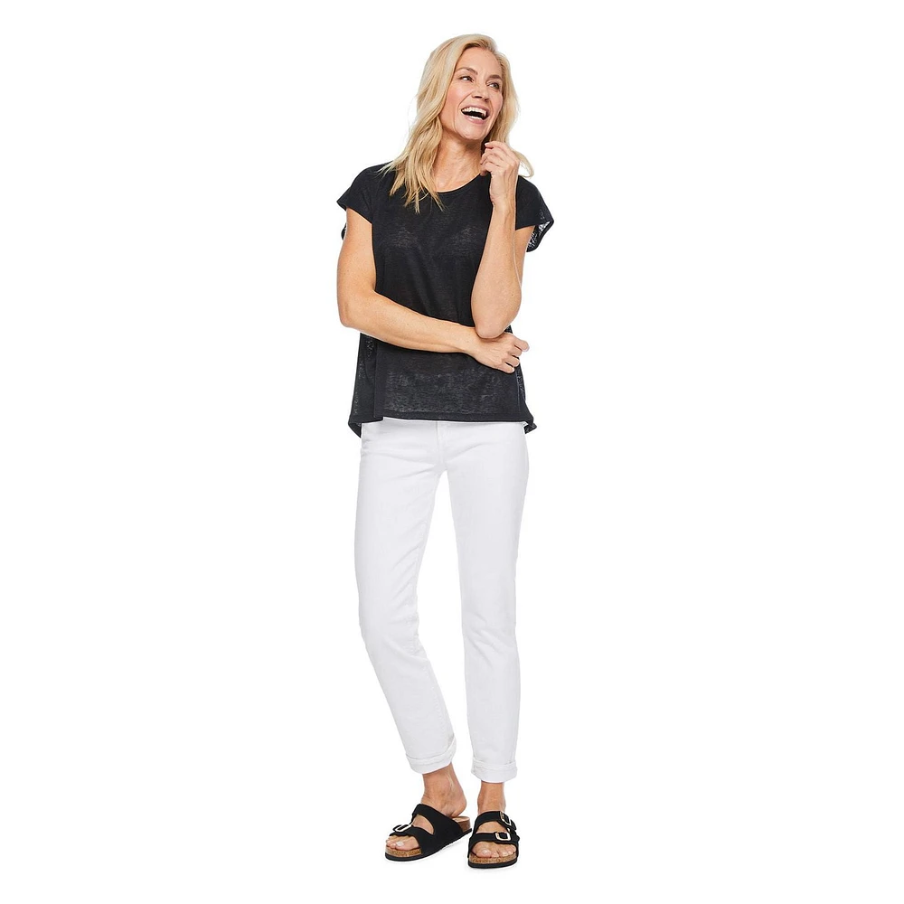 T-shirt avec boutons dans le dos Iyla pour femmes