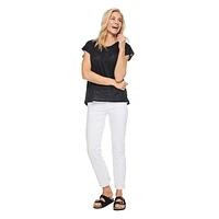 T-shirt avec boutons dans le dos Iyla pour femmes