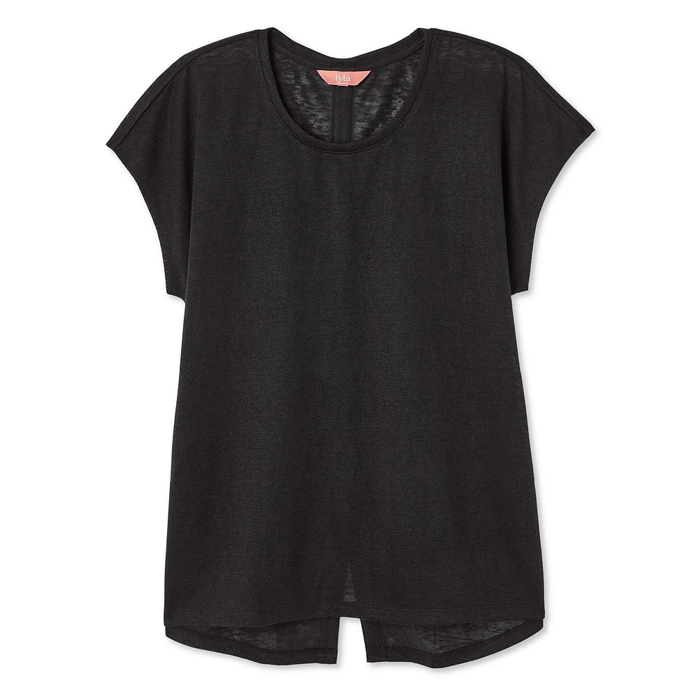 T-shirt avec boutons dans le dos Iyla pour femmes