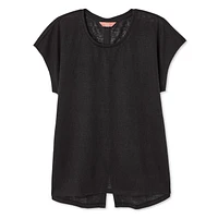 T-shirt avec boutons dans le dos Iyla pour femmes