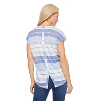 T-shirt avec boutons dans le dos Iyla pour femmes