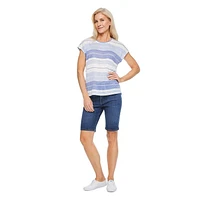 T-shirt avec boutons dans le dos Iyla pour femmes