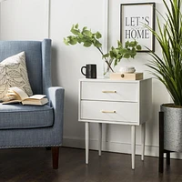 Manor Park Modern 2 Drawer Nightstand and Side Table with Storage  - Multiple Finishes