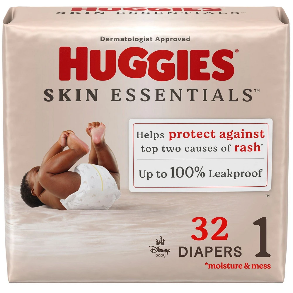 Huggies Skin Essentials Baby Diapers, Sizes: N-6, 31-15 Count