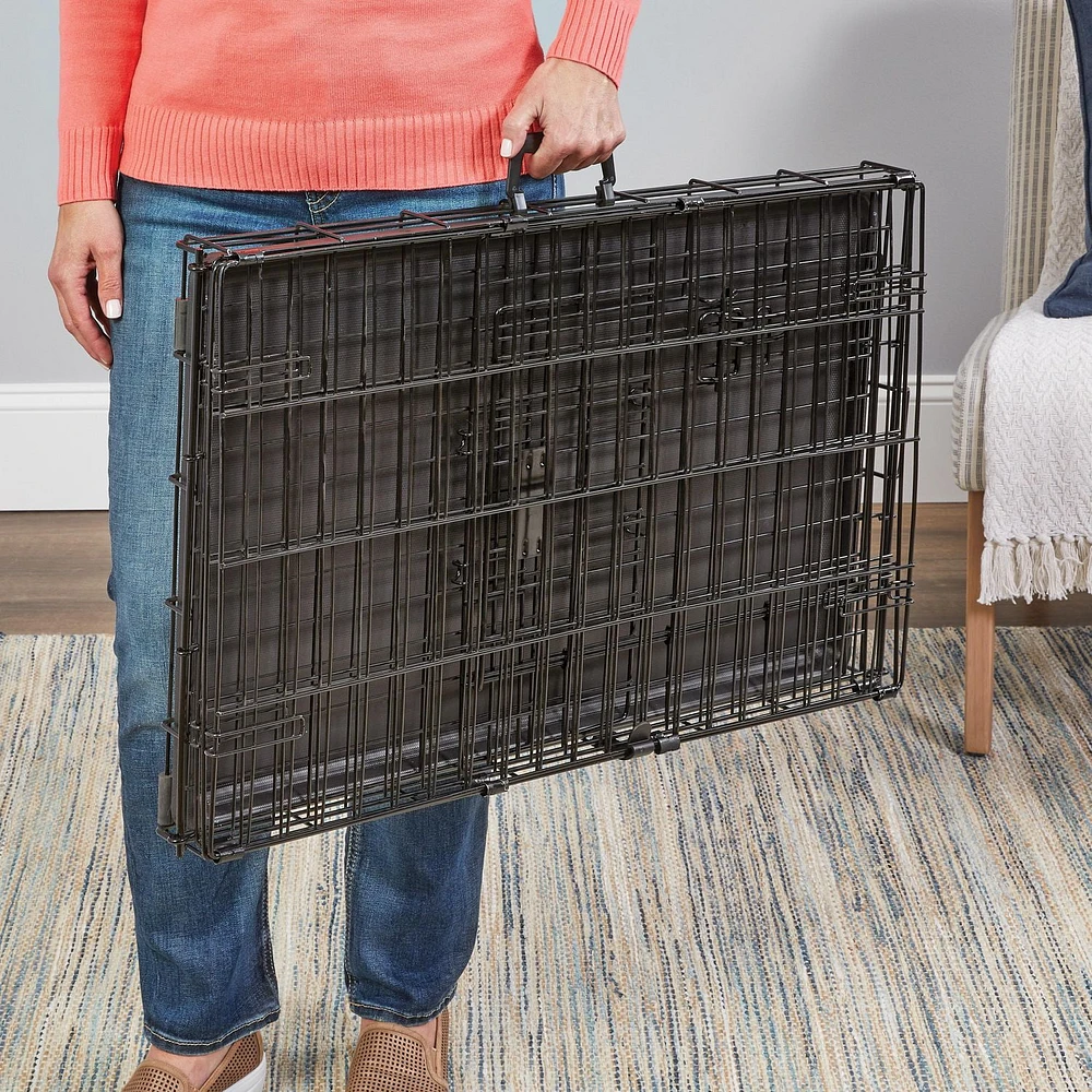 MidWest iCrate Double-Door Folding Dog Crate with Divider Panel, 2-Door Dog Crate