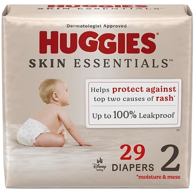 Couches pour bébés Huggies Skin Essentials, Tailles: N-6, 31-15 Unités