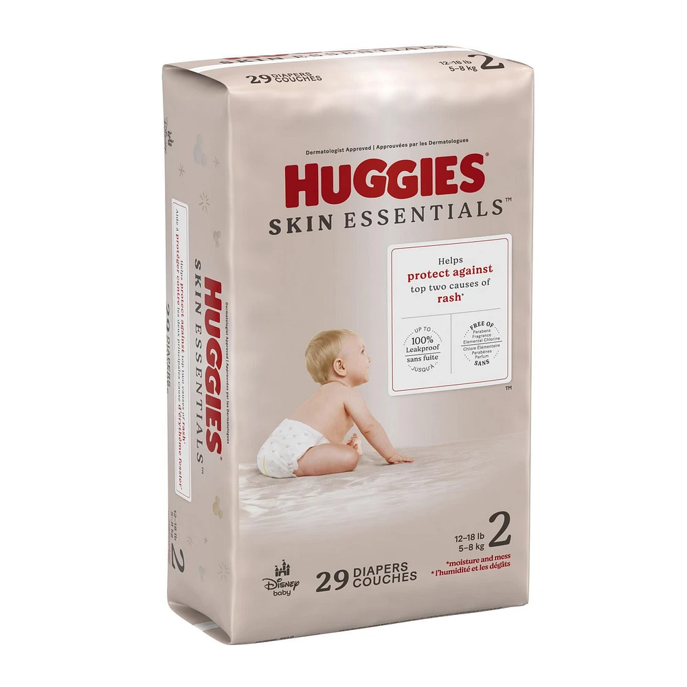 Couches pour bébés Huggies Skin Essentials, Tailles: N-6, 31-15 Unités