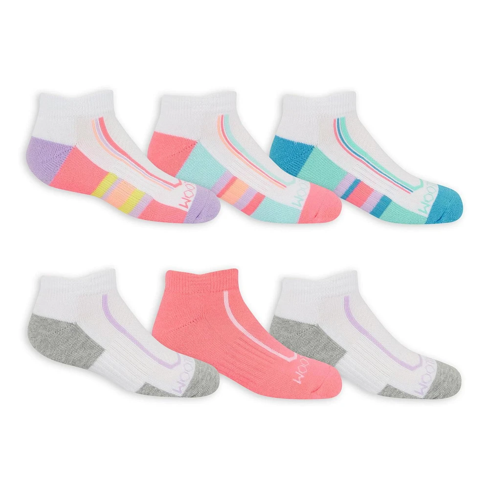 Fruit of the Loom Girls' Low Cuts Sport Socks 6 Pair