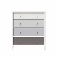 Multi-Colored 4 Drawer Dresser, White and Gray