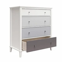 Multi-Colored 4 Drawer Dresser, White and Gray