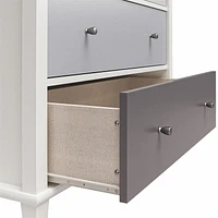 Multi-Colored 4 Drawer Dresser, White and Gray