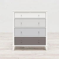 Multi-Colored 4 Drawer Dresser, White and Gray