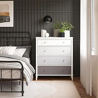 Multi-Colored 4 Drawer Dresser, White and Gray