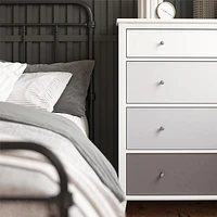 Multi-Colored 4 Drawer Dresser, White and Gray