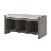 Penelope Entryway Storage Bench with Cushion, Taupe