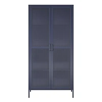 Channing Tall 2 Door Storage Cabinet-Mesh Metal Locker, Kelly Green