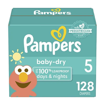 Couches Pampers Baby-Dry, SUPER ÉCONOMIQUE Taille 1-7, 84-198CT