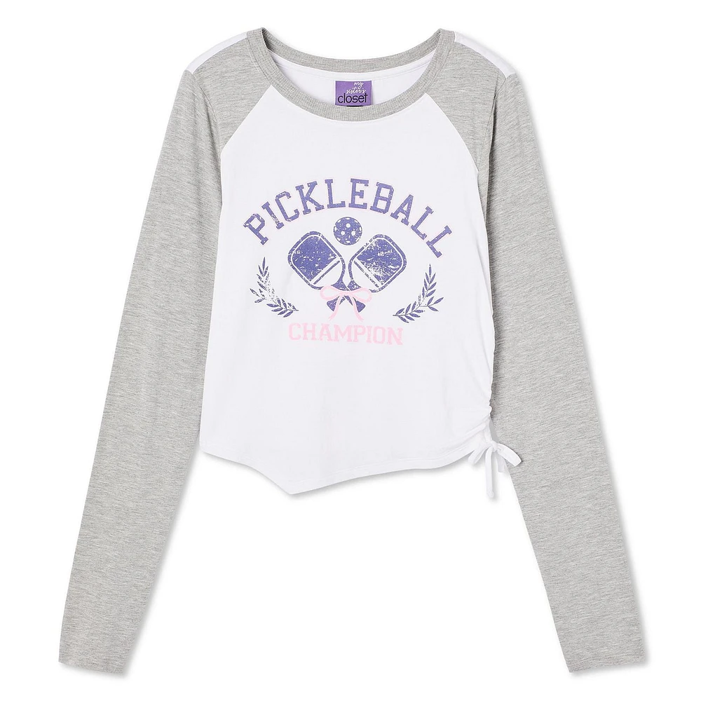 T-shirt à imprimé graphique avec ourlet asymétrique My Sister’s Closet pour filles