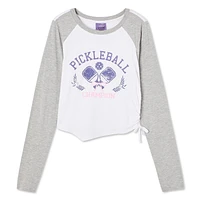 T-shirt à imprimé graphique avec ourlet asymétrique My Sister’s Closet pour filles