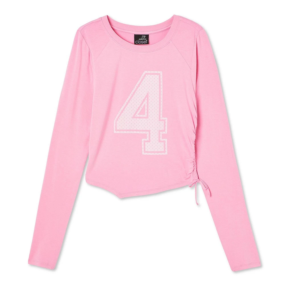My Sister's Closet Girls' Asymmetrical Hem Graphic Tee