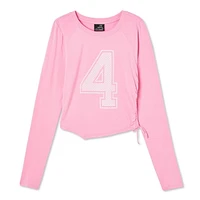My Sister's Closet Girls' Asymmetrical Hem Graphic Tee