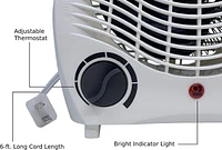 Tooltech® 750-1500-Watt Compact Fan Heater with Adjustable Thermostat