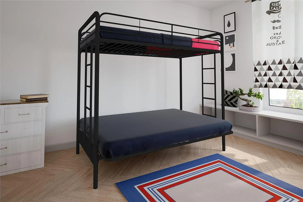 DHP Sammie Twin over Futon Metal Bunk Bed