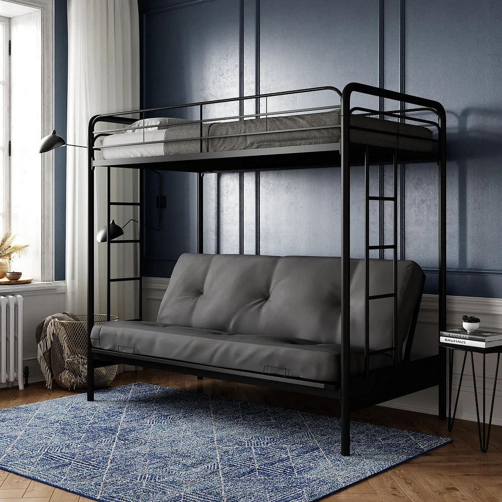 DHP Sammie Twin over Futon Metal Bunk Bed