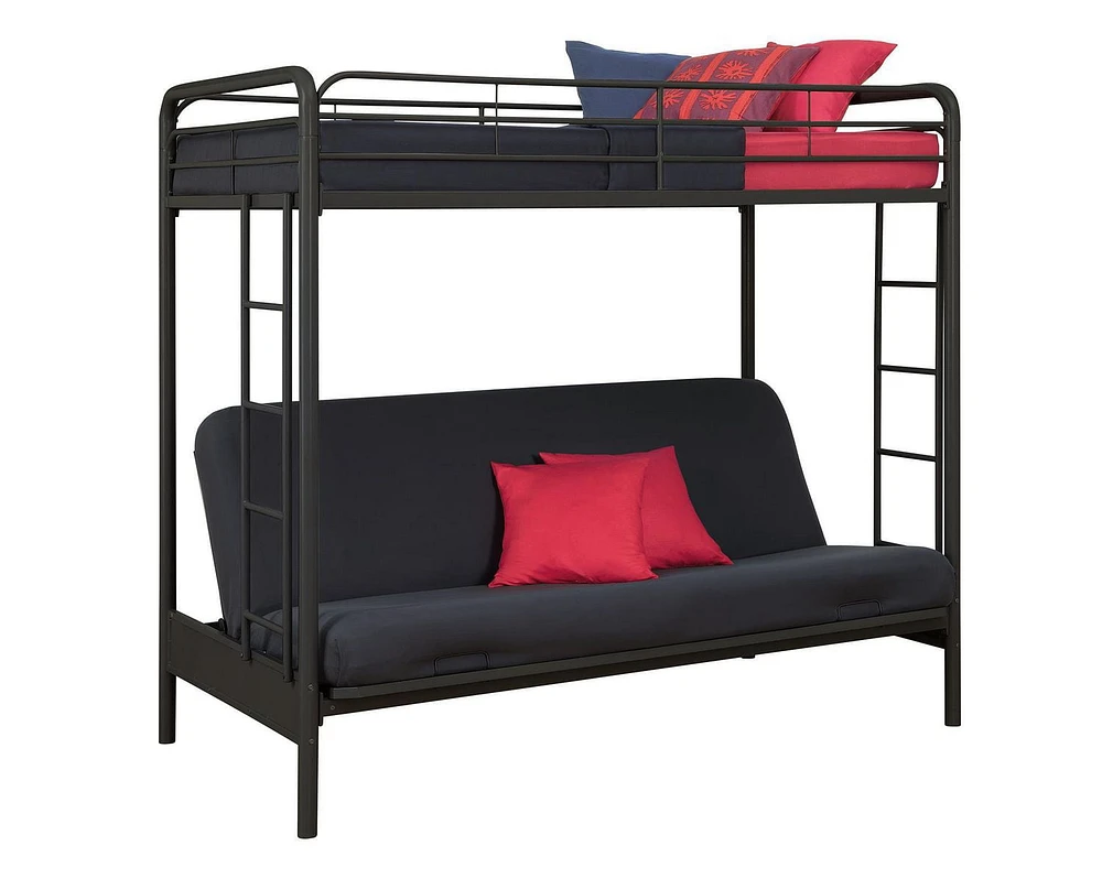 DHP Sammie Twin over Futon Metal Bunk Bed