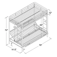 DHP Sammie Twin over Futon Metal Bunk Bed