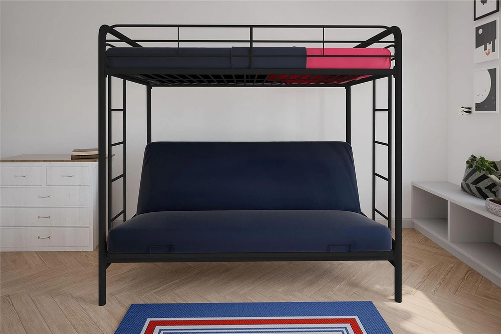 DHP Sammie Twin over Futon Metal Bunk Bed