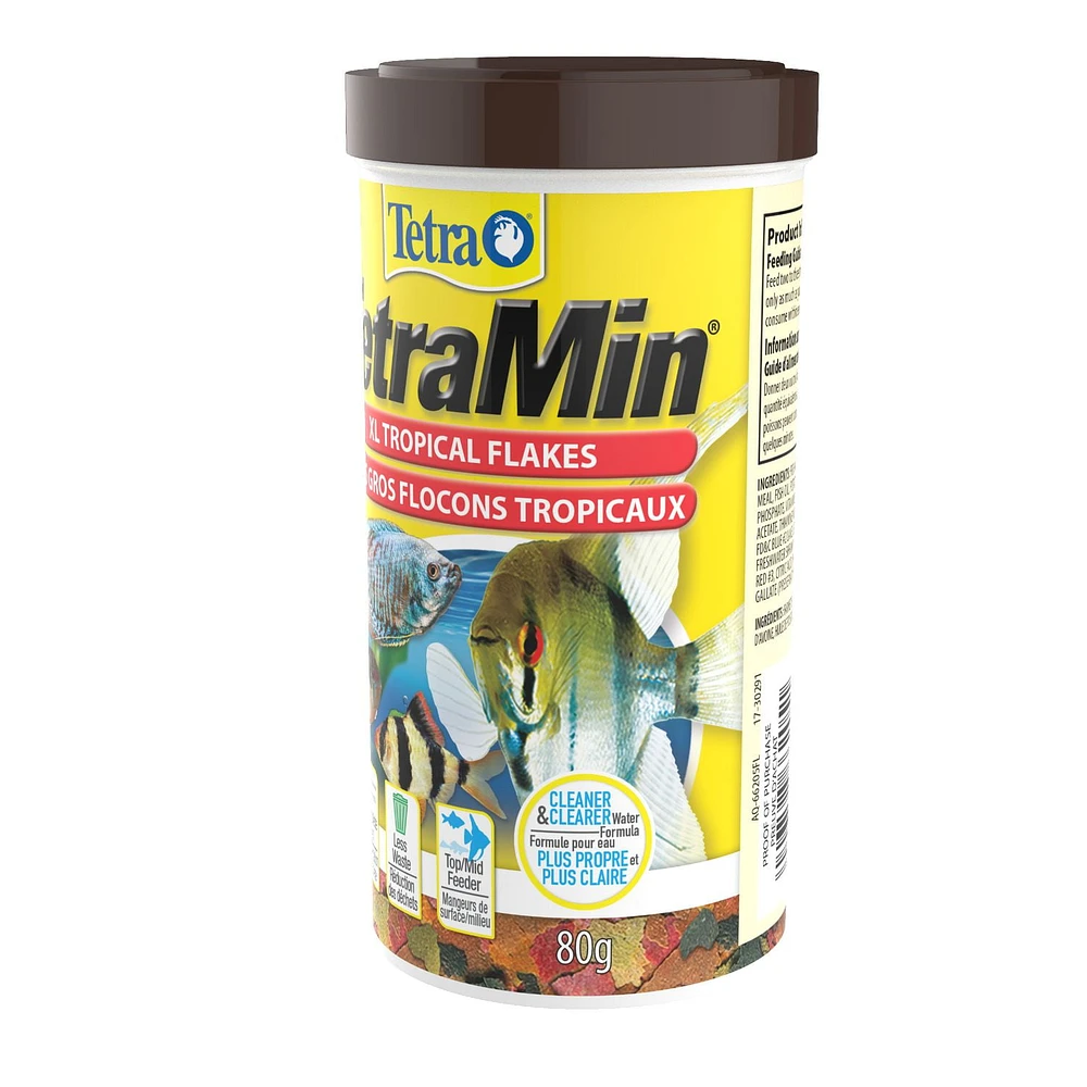 Flocons tropicaux TetraMin XL gros flocons, nourriture pour poissons 80 grammes
