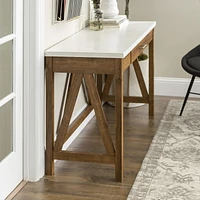 Manor Park Rustic Farmhouse Wood Computer Desk - Multiple Finishes