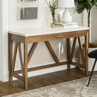 Manor Park Rustic Farmhouse Wood Computer Desk - Multiple Finishes