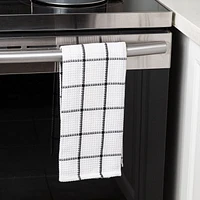 Fabstyles Cotton Solo Waffle Weave Kitchen Towels, Extra Large Dish Cloths, Super Absorbent and Quick Dry Tea Towels with Hanging Loop, 18x28 Inches, Set of 4