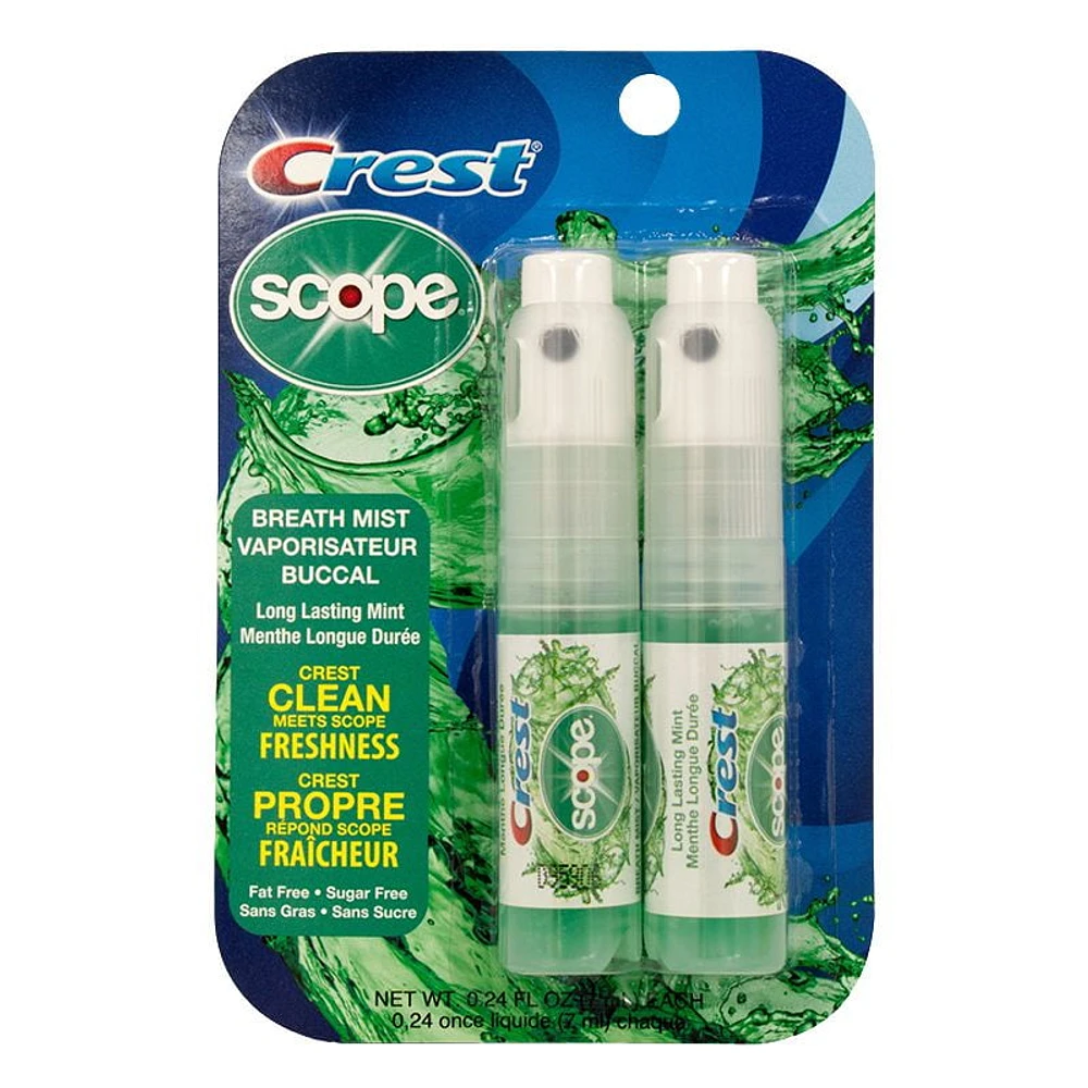Crest Scope Original Breath Mist 7mL - 2pk, Crest Breath Mist
