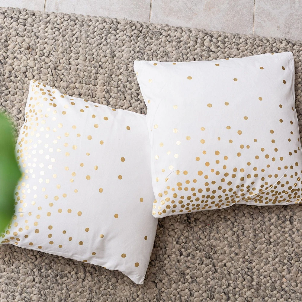 Fabstyles Holiday Lights Cotton Cushions Removable Cover Poly Filled Decorative Pillows