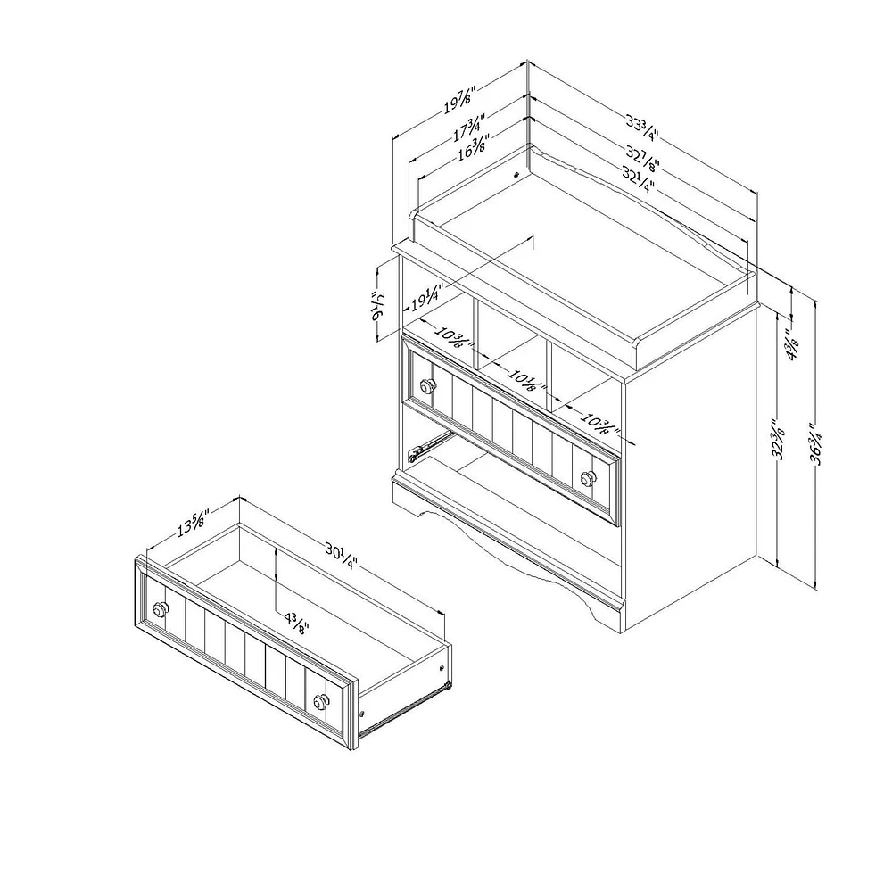 South Shore Savannah  Changing Table