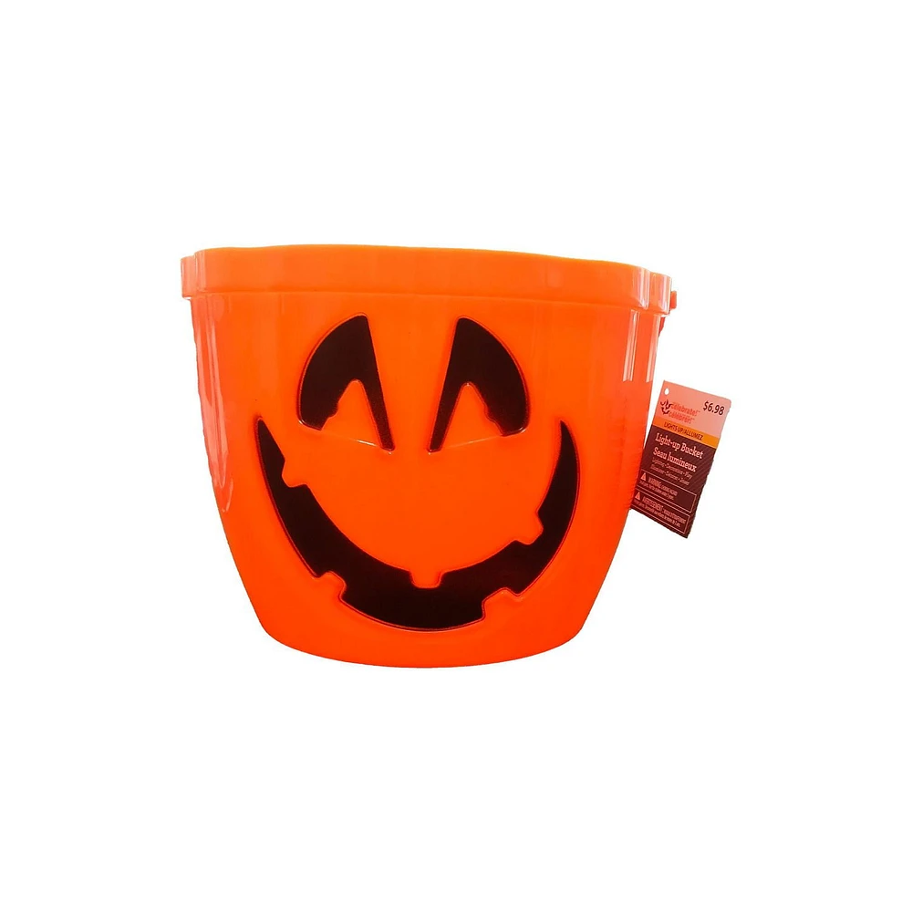 Way to celebrate Orange Light up bucket for Halloween Party Treat or Trick