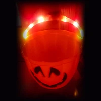 Way to celebrate Orange Light up bucket for Halloween Party Treat or Trick